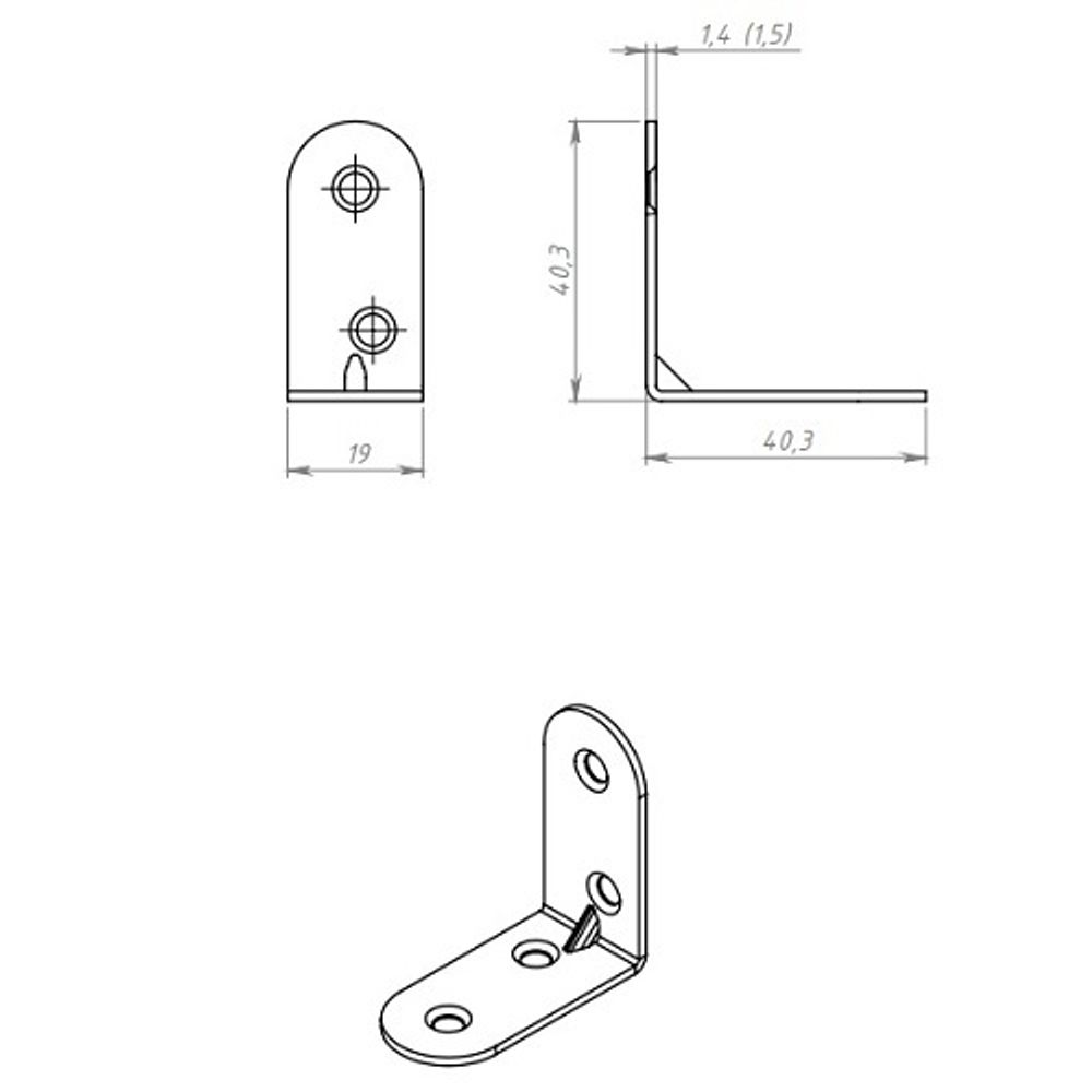 Кронштейн КУНГУР МК 40*40 цинк (1 шт)