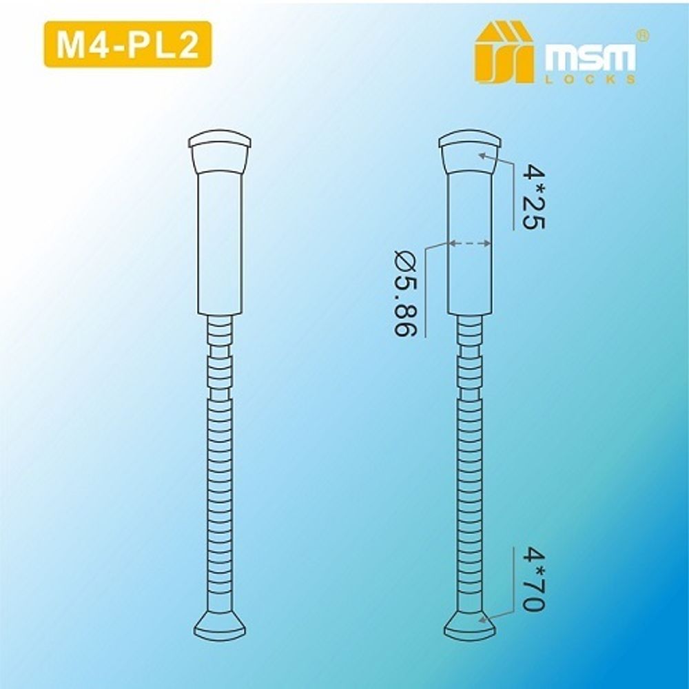 Стяжка для ручек на планке MSM M4-PL2 AC медь (1 шт)