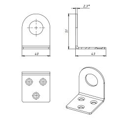 Пробой-ушко гнутое КУНГУР 40х90 цинк (1 шт)