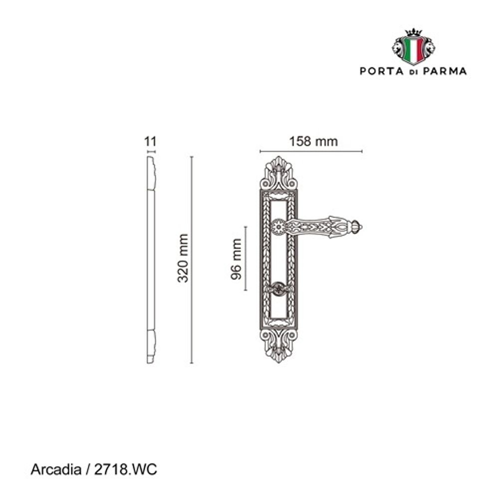 Ручка на планке PORTA DI PARMA Arcadia WC CP хром