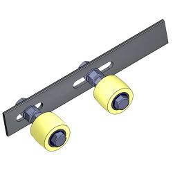 Ролик поддерж. на черн. пластине d-40 , 2шт капролон ( верхние)