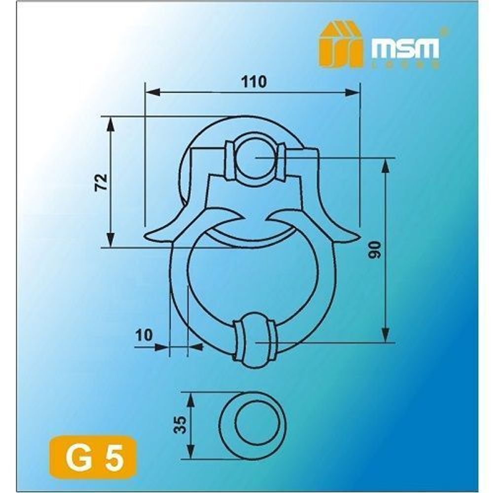 Дверной молоточек MSM G7 AC медь