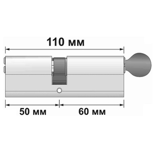 Цилиндровый механизм с вертушкой PUNTO Z302/110 mm (45+10+55) CP хром 5 кл. /48049/