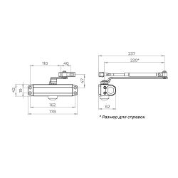 Доводчик дверной AJAX TDR-100 BL 50-100кг (черный) /58825/