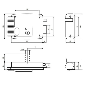 Замок накладной эл/мех. LOGOLINE 730.60.3 (дверь правая, открывается наружу)