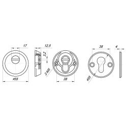 Броненакладка PUNTO A5513 AB (тех упаковка), винт M5x90 бронза /41443/