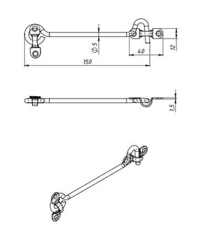 Крючок ветровой КУНГУР КР-150 цинк (1 шт)