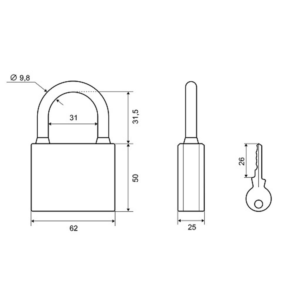 Замок навесной PALLADIUM 303F-60
