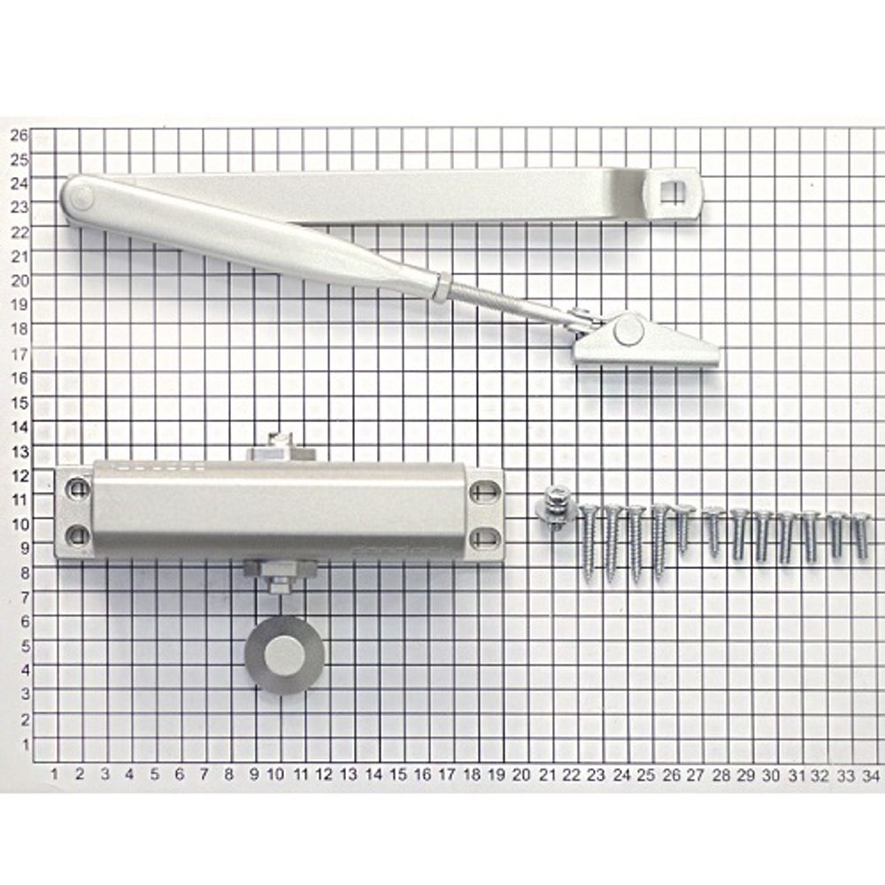 Доводчик DOORLOCK DL70 2/3/4 (до 90кг) серебро