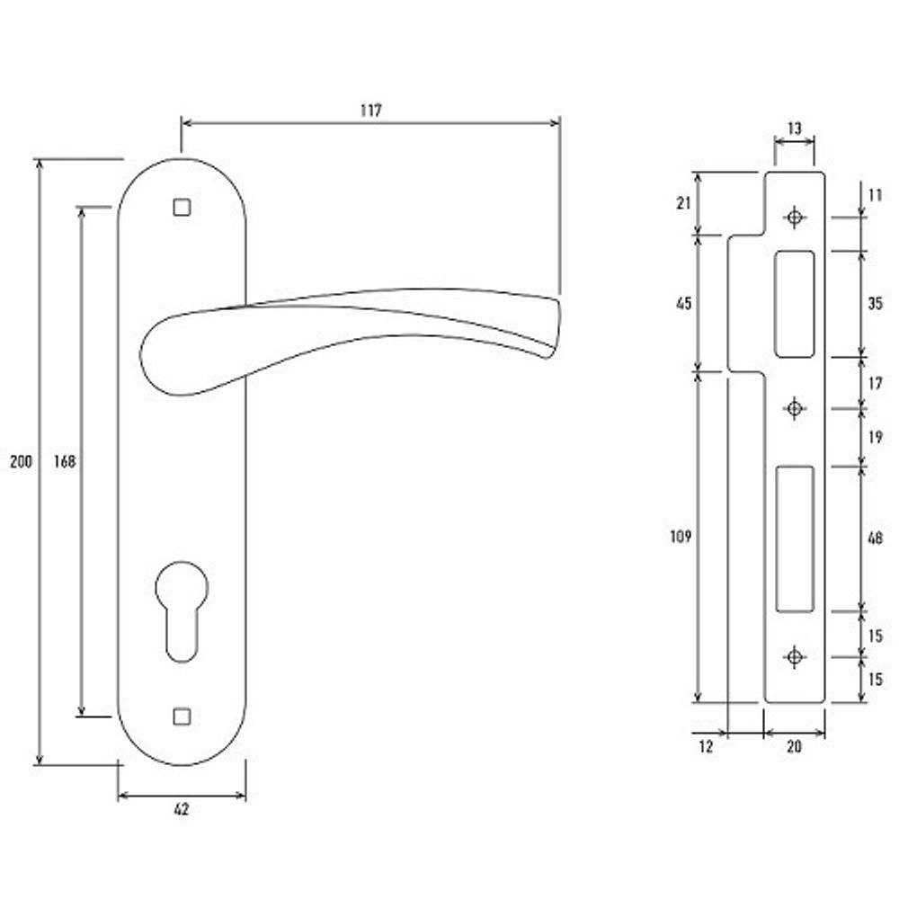 Замок врезной с ручками PALLADIUM ЗВ-AL 1703 GP золото
