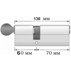 Цилиндровый механизм с вертушкой APECS SM-130 (60C/70)-C NI никель