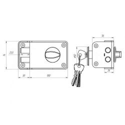 Замок накладной ЗЕНИТ ЗН1-3 медь /34873/