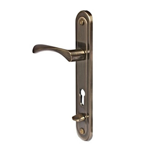 Ручка на планке C.Doory к замку T-0523-AB-R (м/о 80мм) бронза правая