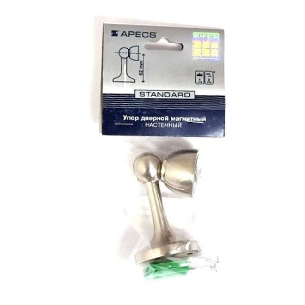 Упор дверной магнитный APECS DS-2761-M NIS сатин