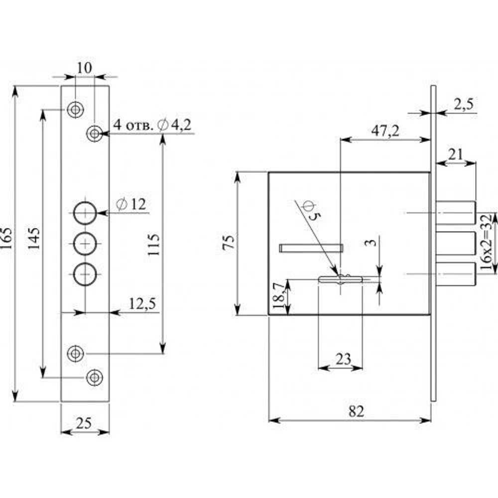 Замок врезной ГЕРИОН Гарант 5М