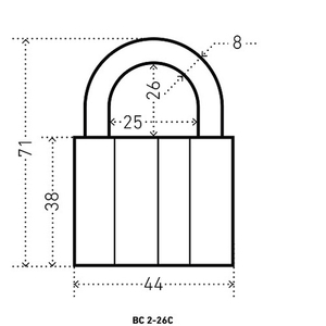Замок навесной АЛЛЮР ВС2-26С d8mm