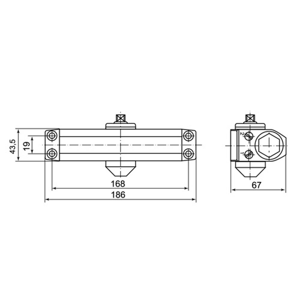 Доводчик дверной PALLADIUM 1045 D (25-45) AL (серебро)