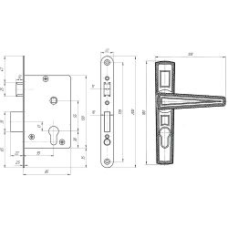 Замок врезной ЗЕНИТ ЗВ4-3.01 черный