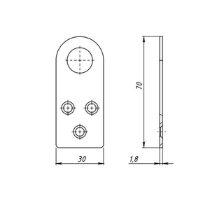 Пробой-ушко прямое Кунгур 30х70 цинк (1 шт)