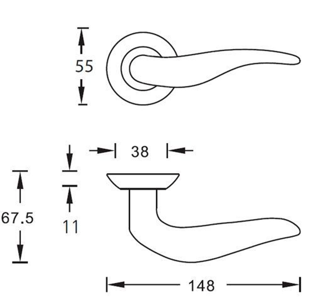 Ручка дверная ARCHIE S010 69BB (бронза)