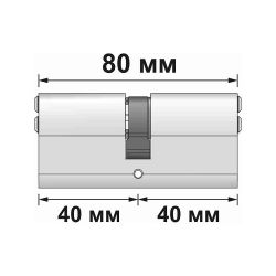 Цилиндровый механизм FUARO D-PRO500/80 mm (35+10+35) CP хром 5кл. /37733/