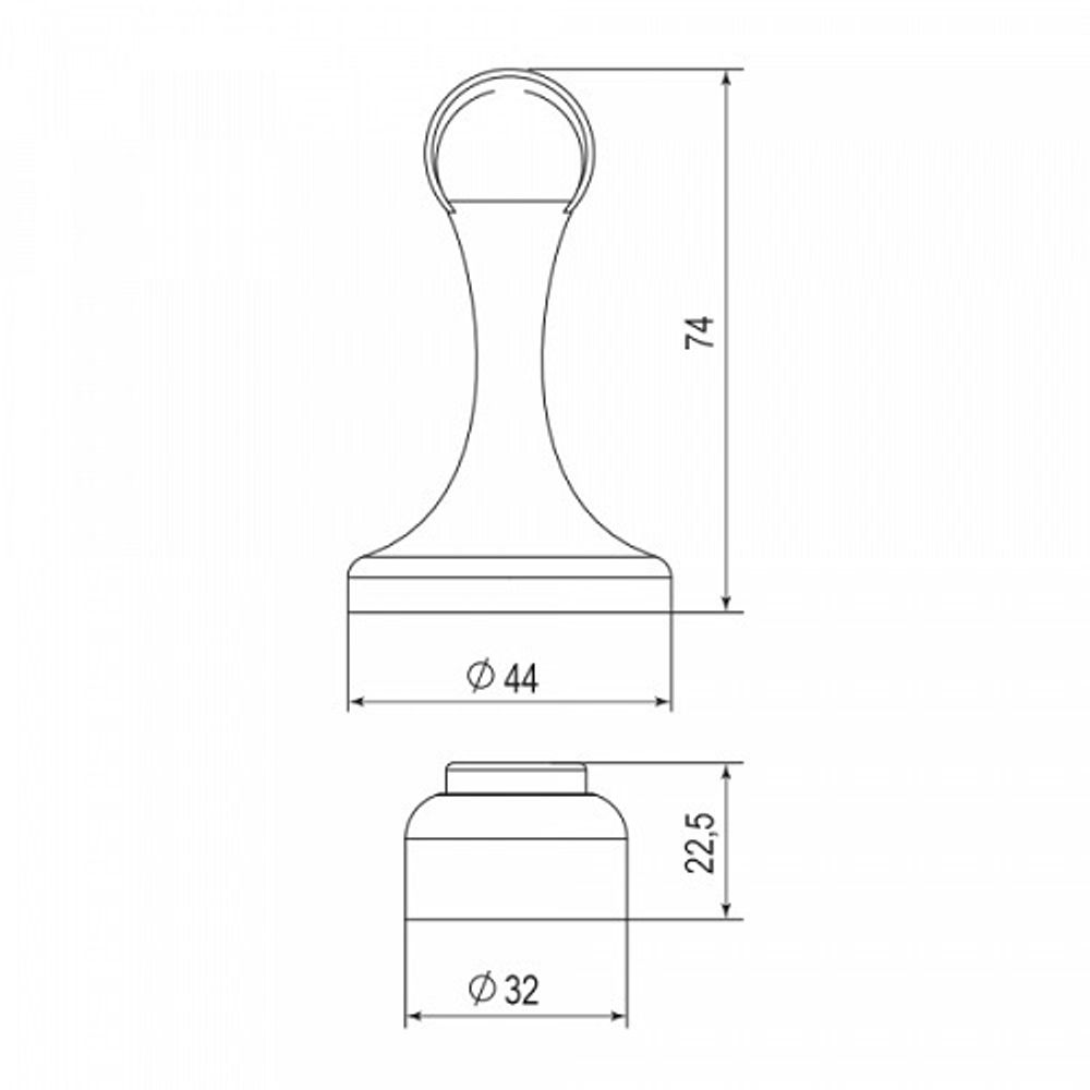 Упор дверной магнитный PUNTO DSM-45 SN-3 мат.никель /43369/