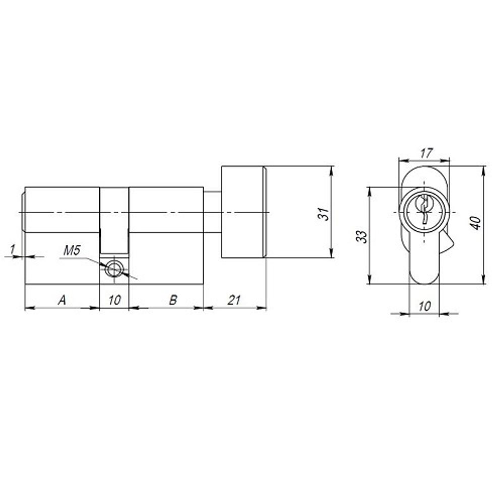 Цилиндровый механизм с вертушкой AJAX AX102/70 (35+10+25) CP хром 5 кл /42499/