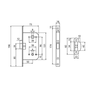 Замок врезной АЛЛЮР АРТ 5300-P-WC SB мат.золото