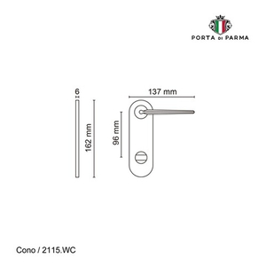 Ручка на планке PORTA DI PARMA Cono WC SG мат. золото