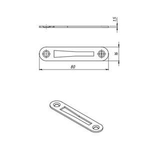 Планка завертки врезная КУНГУР цинк