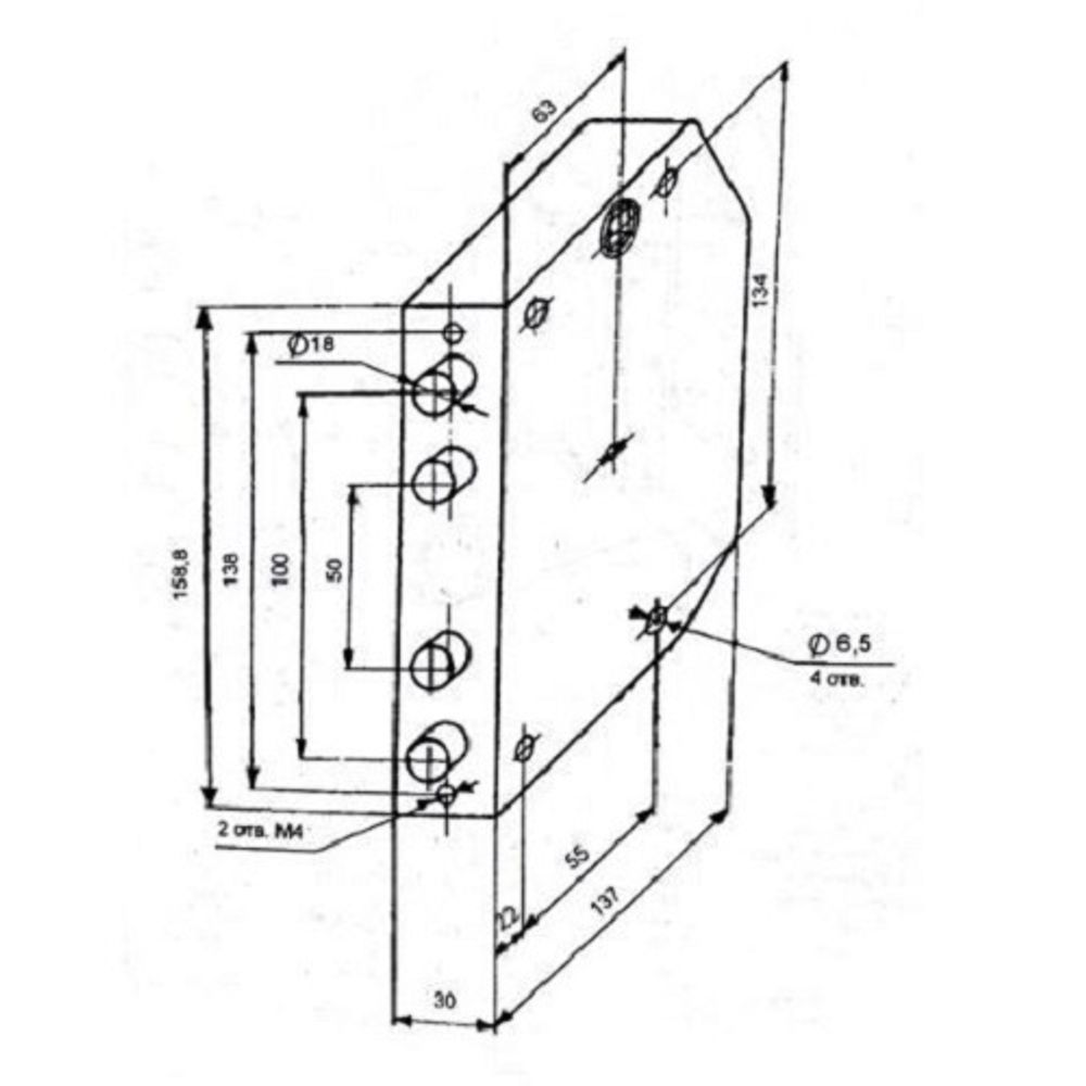 Замок накладной ЗГС-05 "Гродно" 3кл. (тяги) ПРАВЫЙ