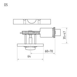 Замок врезной НОРА-М D5 (мат.никель) (фикс.)