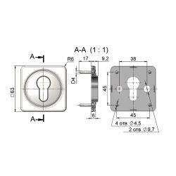 Накладка под цилиндр КРИТ КлЦ-К11 Чб черный (1 шт)