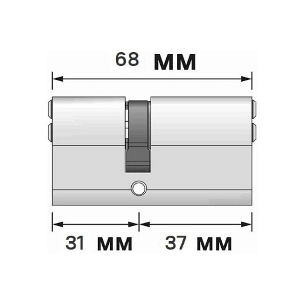 Цилиндровый механизм KALE KILIT 164 SN/68 (26+10+32) никель 5 кл /22411/