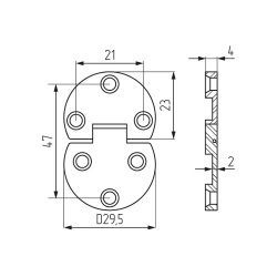 Петля секретерная малая хром (1 шт)