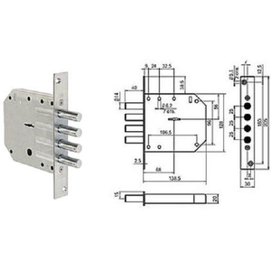 Замок врезной REX 2.1