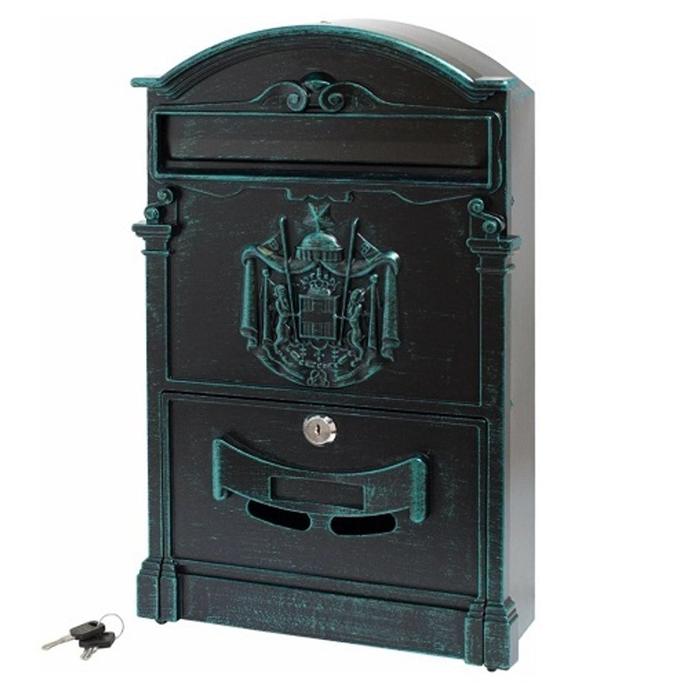Ящик почтовый АЛЛЮР №4010В зеленая патина