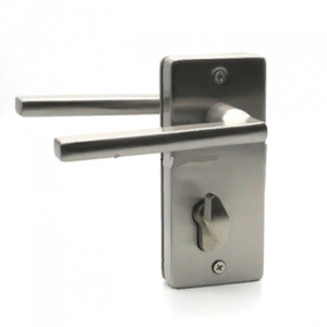 Замок с нажимной ручкой без притвора на стену 122-093-1 SS нержавейка