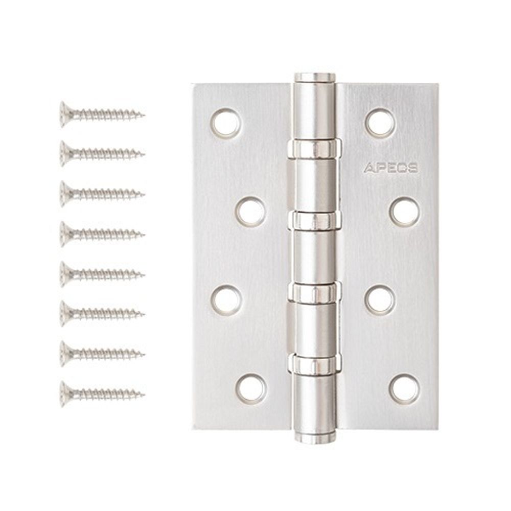 Петля дверная APECS 100x70-B4 Steel NISM супер мат.никель (1шт)