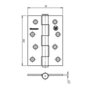 Петля накладная КУНГУР ПН5-100 цинк (50) (1 шт)