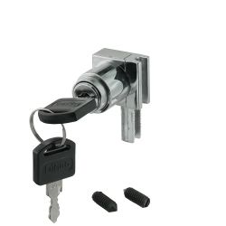 Замок мебельный 601 кнопка для стекла для раздвижных дверей (2 винта, мастер-ключ)