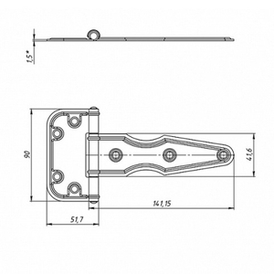 Петля стрела ПС-130 пол.медь (40) (1шт)