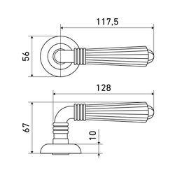 Ручка раздельная АЛЛЮР АРТ ЭМИТА AB ст.бронза