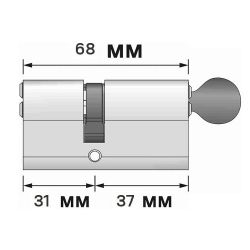 Цилиндровый механизм с вертушкой KALE KILIT 164 SM/68 (26+10+32) никель 5 кл. /25563/