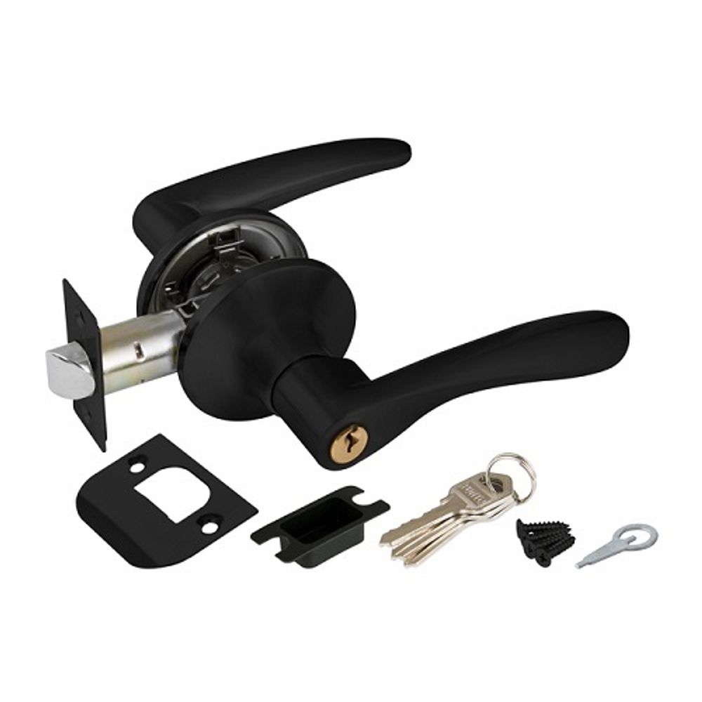 Ручка защелка AJAX 6010 BL-Е (кл./фик.) черный /44517/