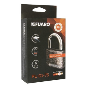 Замок навесной FUARO PL-01-75 англ. 3 кл.  /42275/