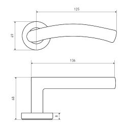 Ручка раздельная АЛЛЮР 1803SS INOX BL матовый черный