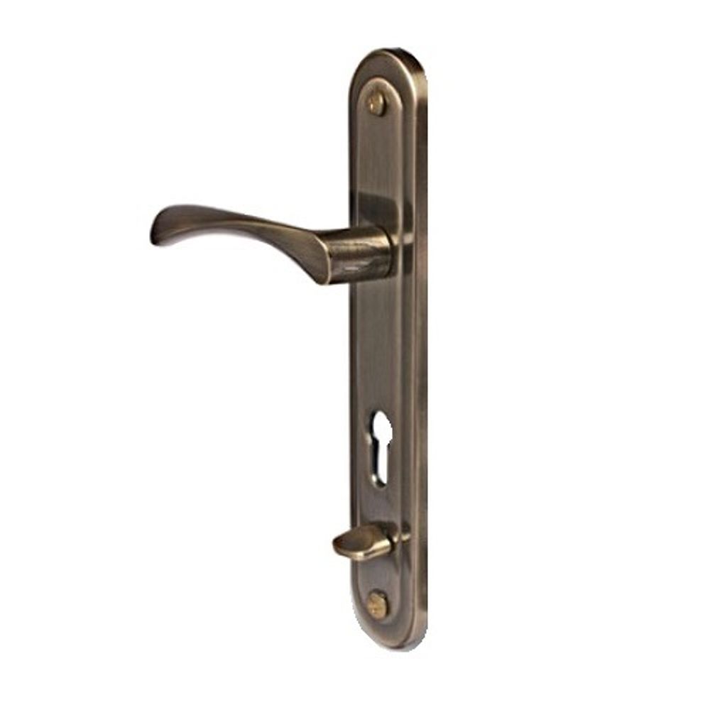 Ручка на планке C.Doory к замку T-0523-AB-R (м/о 80мм) бронза правая