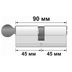 Цилиндровый механизм с вертушкой PUNTO Z302/90 mm (40+10+40) BL черный 5 кл. /63931/