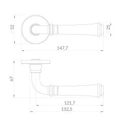 Ручка раздельная PUNTO VERONA EST.R52 CP-8 хром /60469/